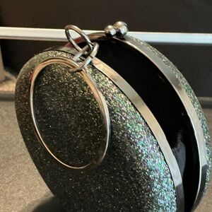 Elegant Glittery Black Clutch